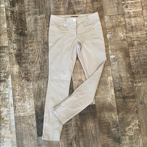 DOLCE & GABBANA BRAND NEW Stylish Beige Pants with Zipper Detail,All Products : American Fashion Style Bags On Sale